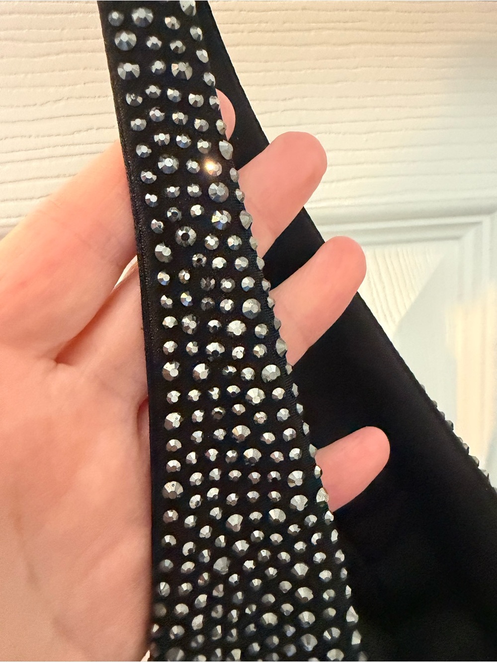 Sherri Hill Black Crystal-Embellished V-Neck Maxi Gown - Picture 5 of 6
